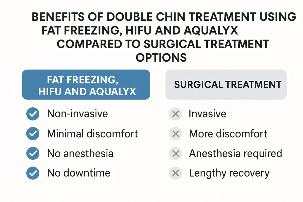 Graphic about the benefits of double chin treatment Upper Sydenham - from LA LIPO