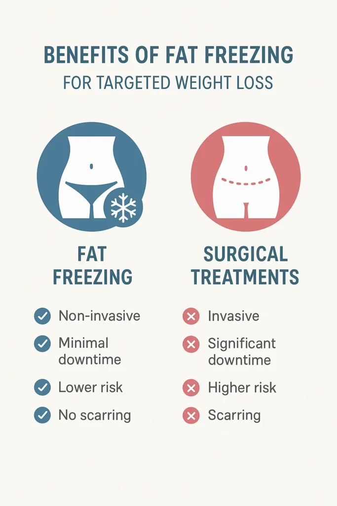 graphic showing the benefits of fat freezing Upper Sydenham