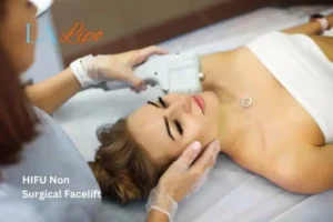 Woman having Hi-Fu to reduce wrinkles Upper Sydenham.